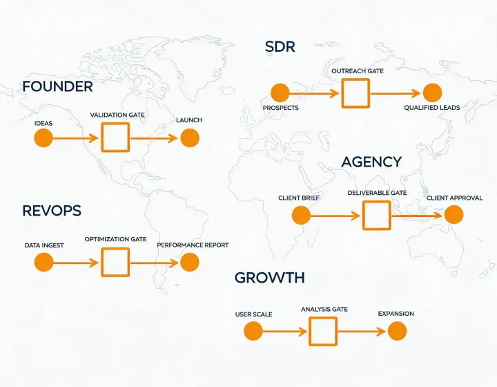 Global AI prospecting workflow map by revenue use case